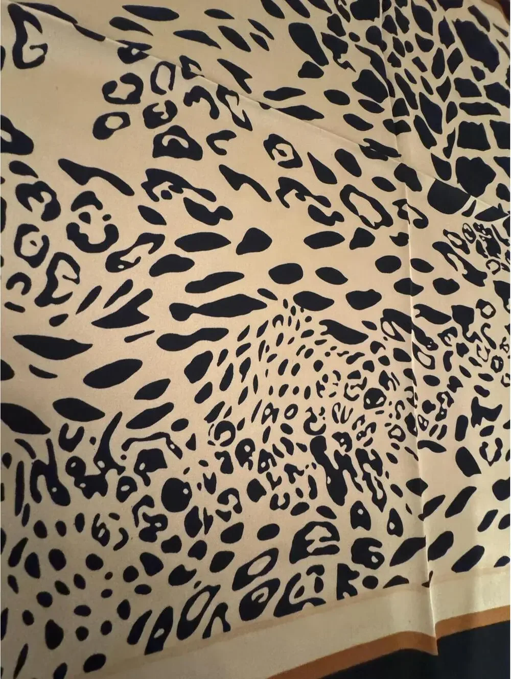 Animal Print Square Scarf with Black and Brown Border #116
